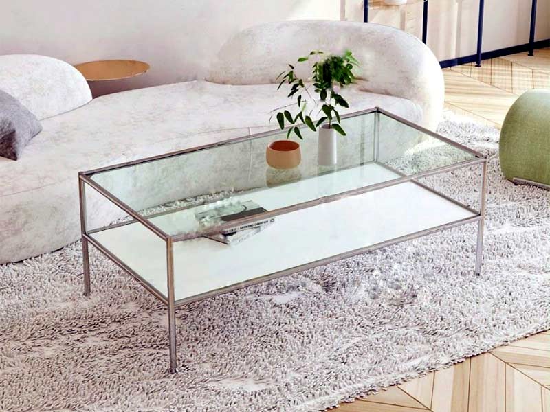Bàn kính phòng khách mẫu đơn giản