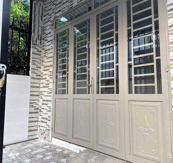 Cửa sắt panel 4 cánh - Cửa kính khung sắt 24h